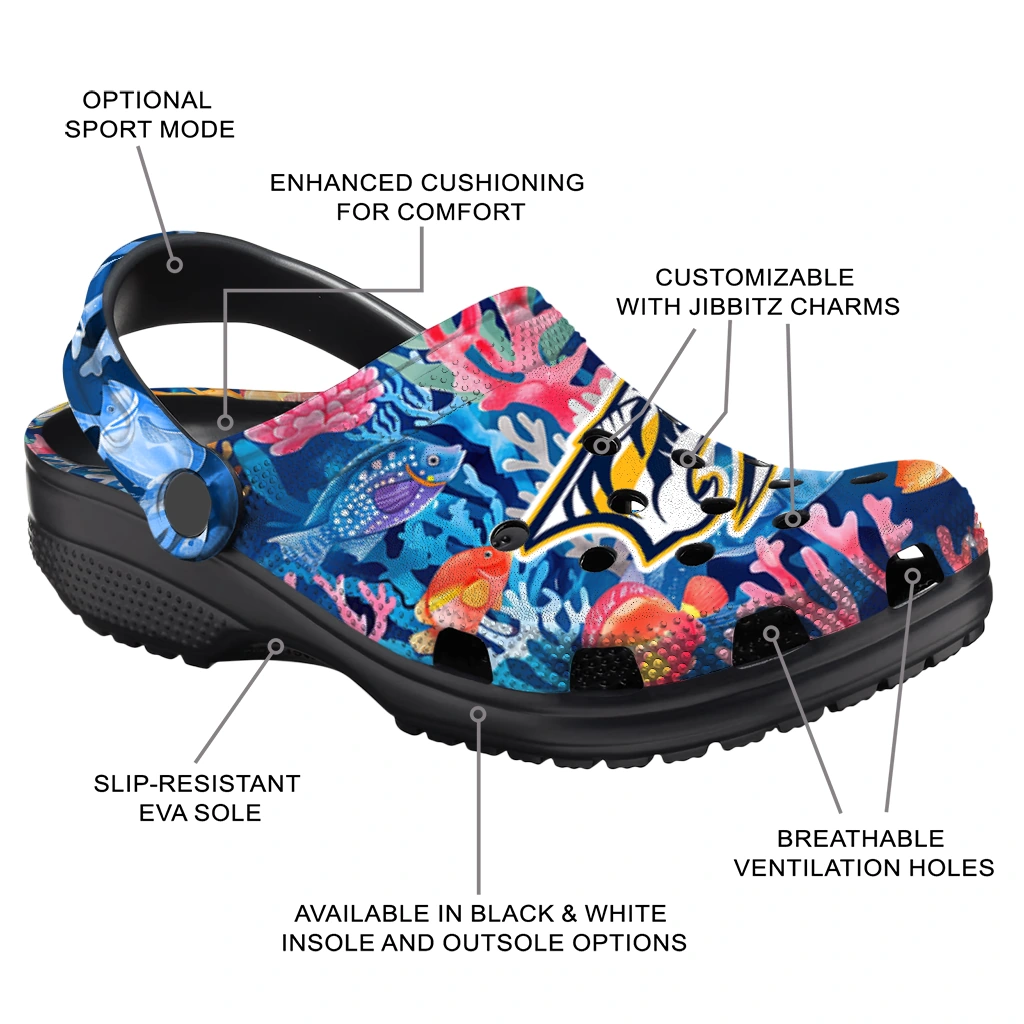 nashville predators ocean wonders clogs new arrival nashville predators ocean wonders clogs new arrival