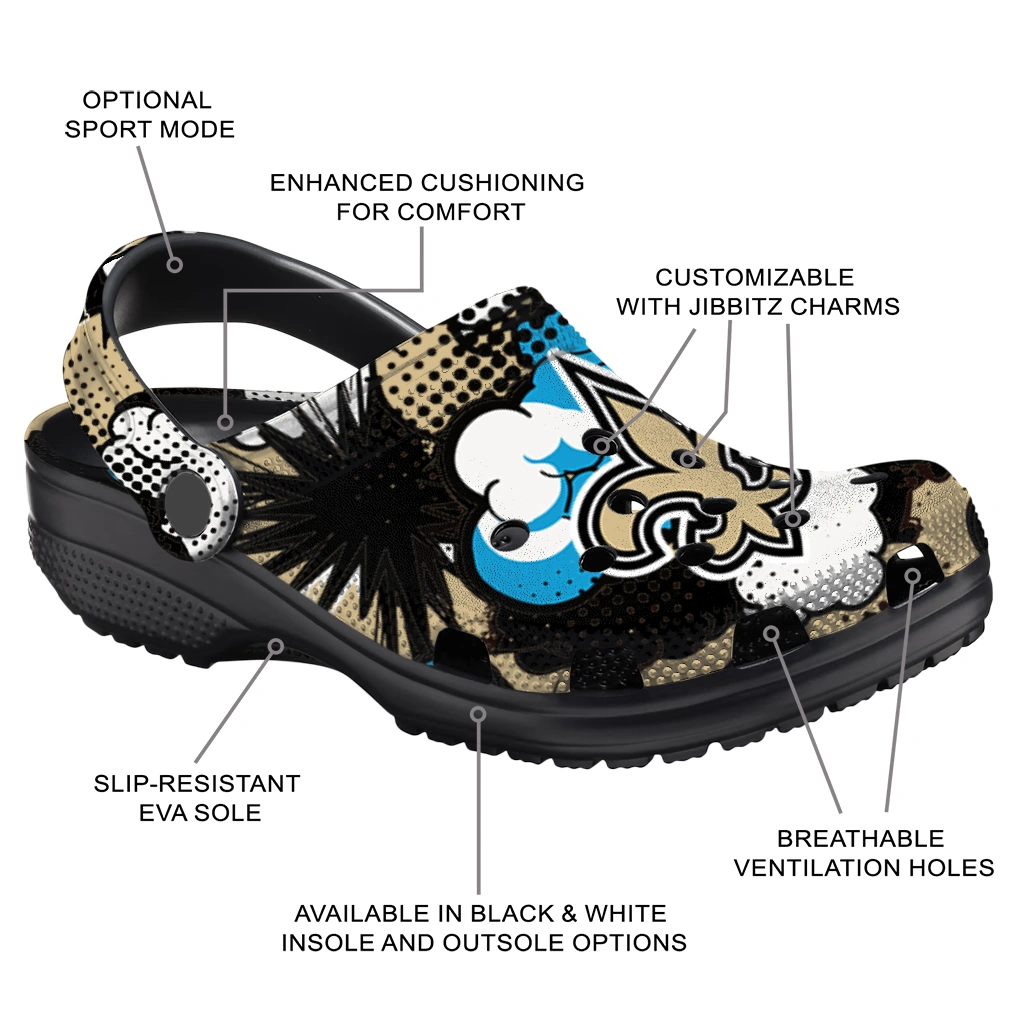 new orleans saints cloud splash clogs new arrival new orleans saints cloud splash clogs new arrival