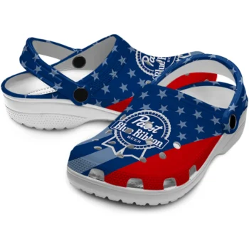 pabst blue ribbon stars blue red clogs high quality hey clogs