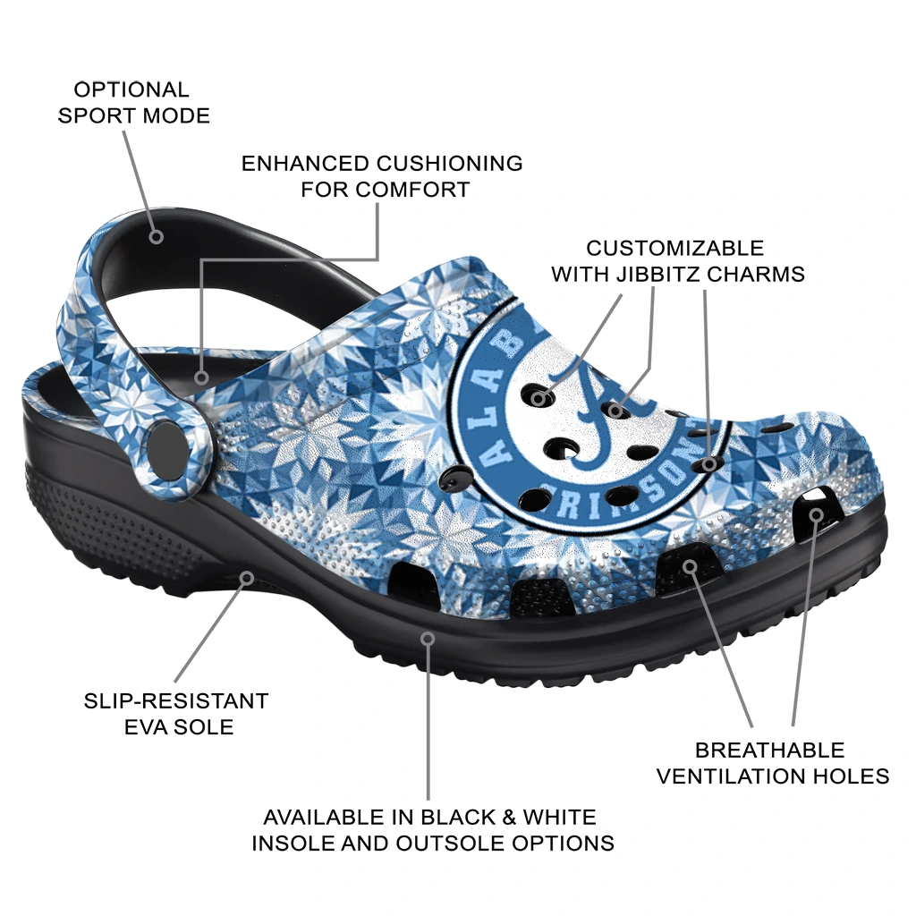 personalized alabama crimson tide snowflake mosaic clogs new arrival personalized alabama crimson tide snowflake mosaic clogs new arrival
