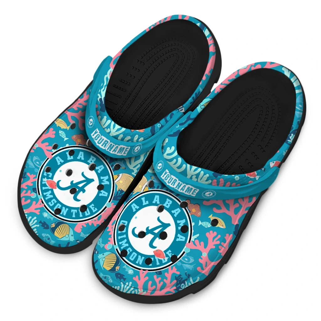 personalized alabama crimson tide tropical fish ocean clogs latest model personalized alabama crimson tide tropical fish ocean clogs latest model