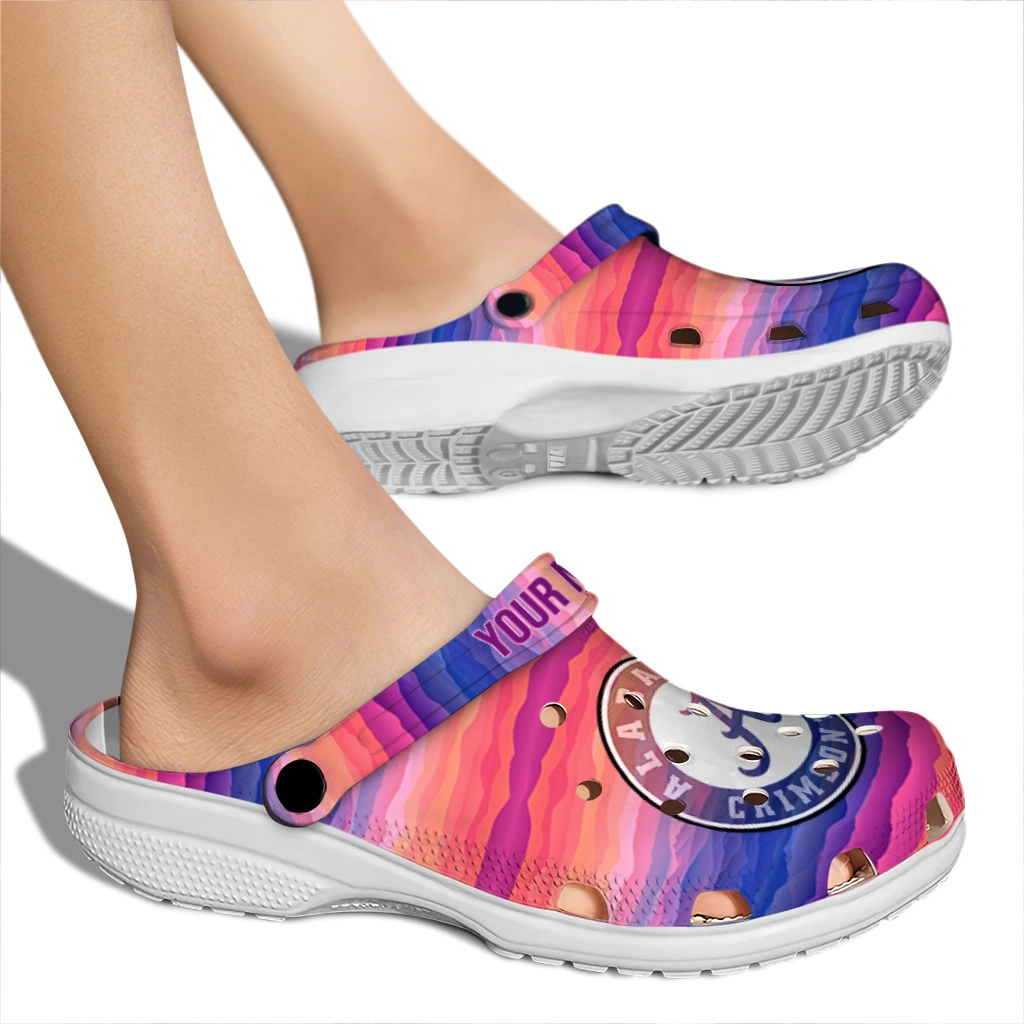 personalized alabama crimson tide wavy stripes clogs fashion forward personalized alabama crimson tide wavy stripes clogs fashion forward