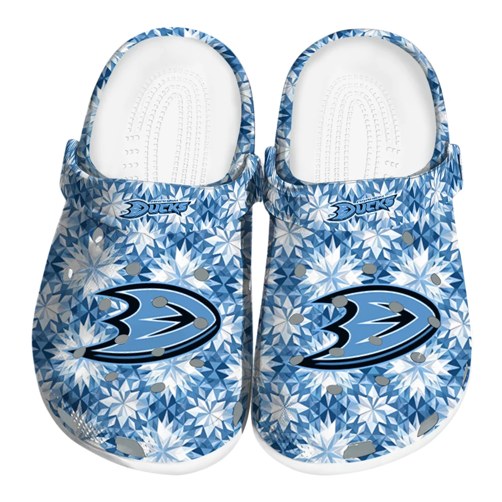 personalized anaheim ducks snowflake mosaic clogs best selling personalized anaheim ducks snowflake mosaic clogs best selling
