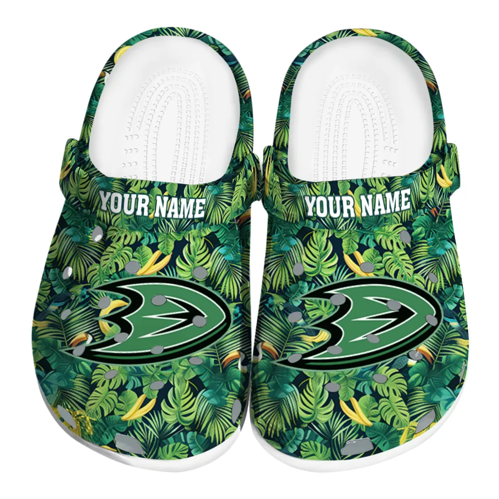 personalized anaheim ducks tropical leaves clogs best selling personalized anaheim ducks tropical leaves clogs best selling