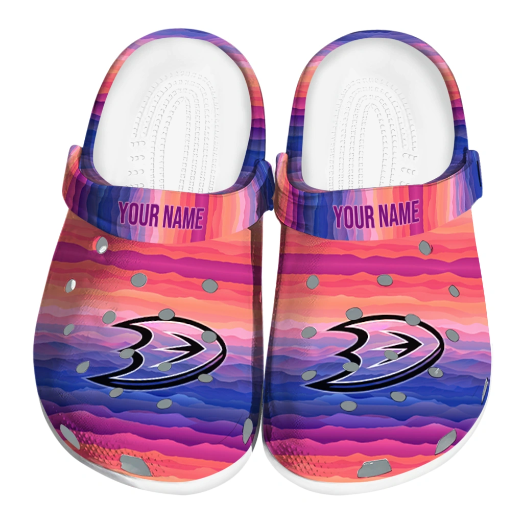 personalized anaheim ducks wavy stripes clogs best selling personalized anaheim ducks wavy stripes clogs best selling