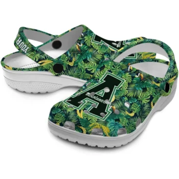 personalized appalachian state mountaineers tropical leaves clogs high quality