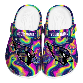 personalized arizona cardinals swirling mushrooms clogs best selling