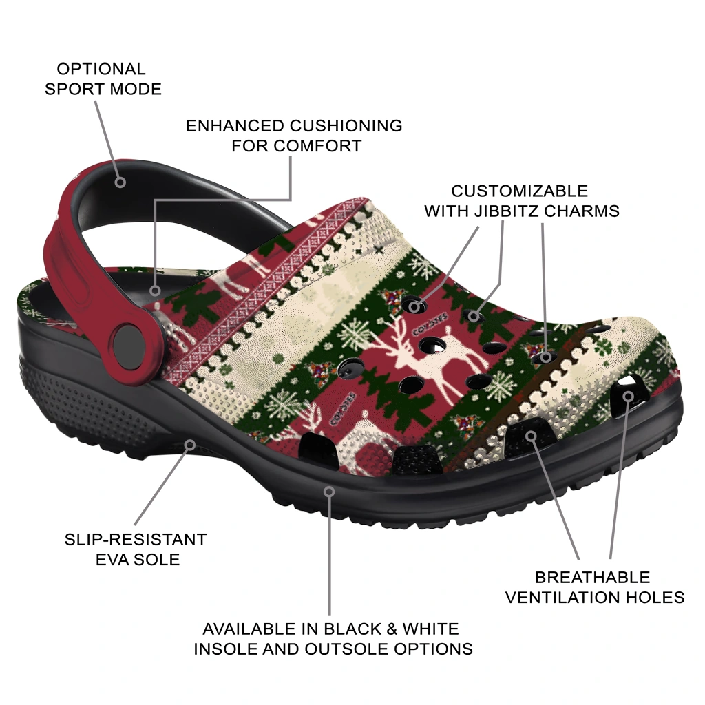 personalized arizona coyotes christmas motif clogs new arrival personalized arizona coyotes christmas motif clogs new arrival