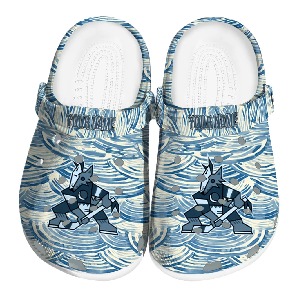 personalized arizona coyotes sea swirls clogs best selling personalized arizona coyotes sea swirls clogs best selling