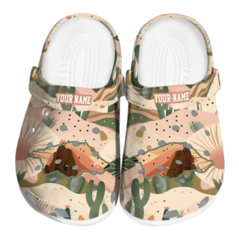 personalized arkansas razorbacks desert cactus pattern clogs best selling