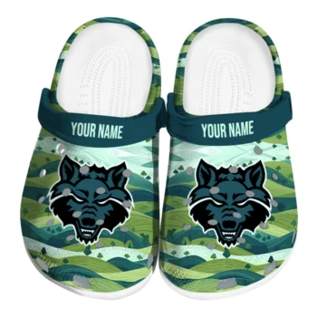 personalized arkansas state red wolves hills illustration clogs best selling