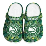 personalized atlanta hawks tropical leaves clogs best selling
