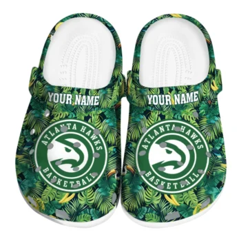 personalized atlanta hawks tropical leaves clogs best selling