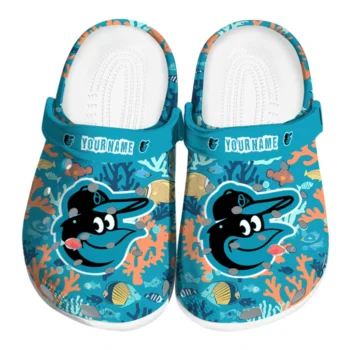 personalized baltimore orioles tropical fish ocean clogs best selling