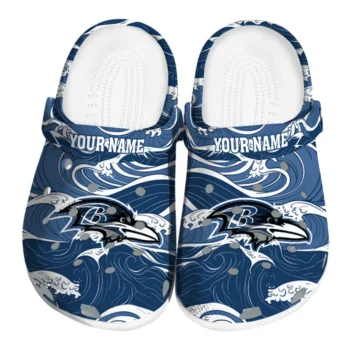 personalized baltimore ravens wave flow clogs best selling