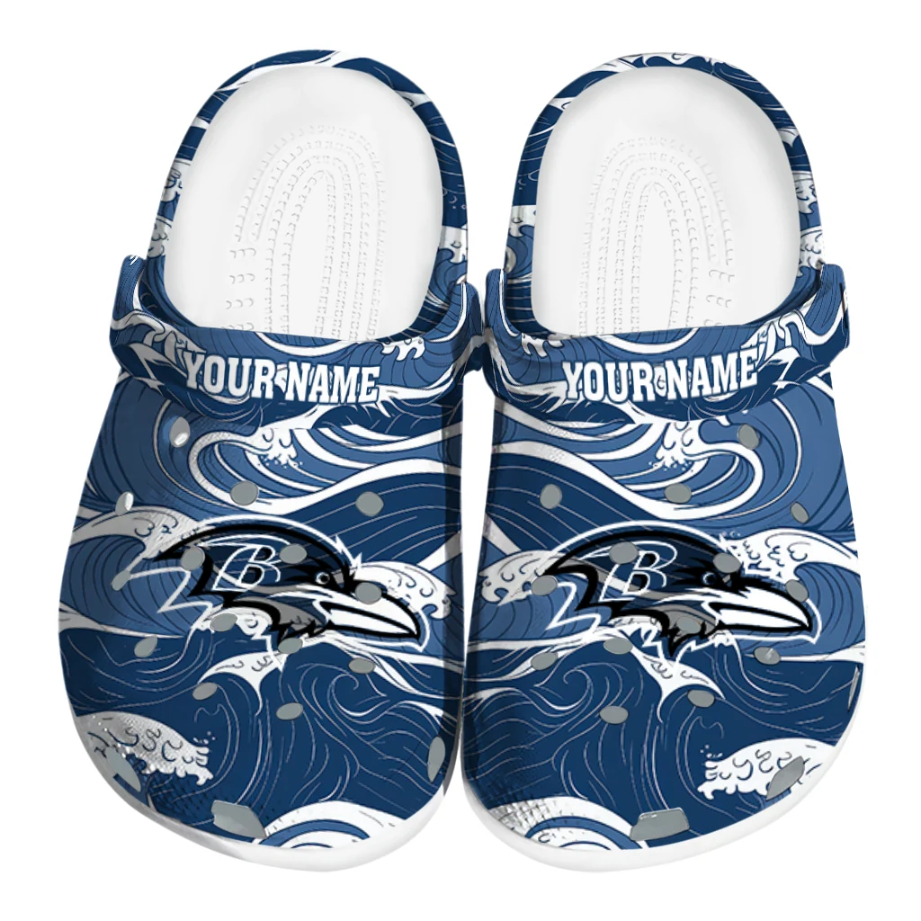 personalized baltimore ravens wave flow clogs best selling personalized baltimore ravens wave flow clogs best selling