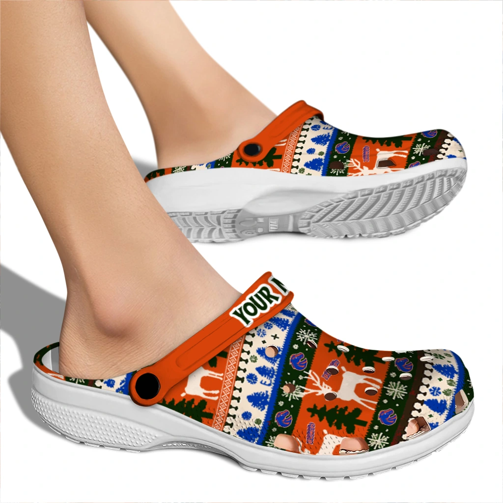 personalized boise state broncos christmas motif clogs fashion forward personalized boise state broncos christmas motif clogs fashion forward