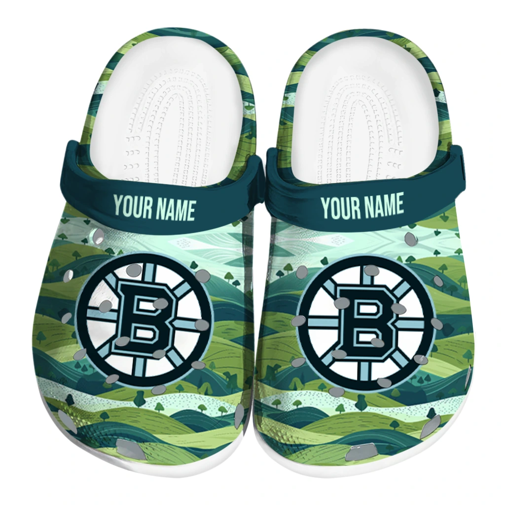 personalized boston bruins hills illustration clogs best selling personalized boston bruins hills illustration clogs best selling