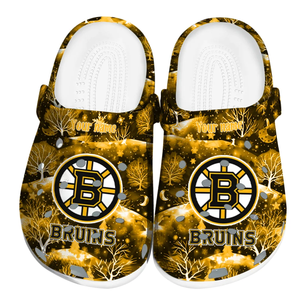 personalized boston bruins snowy hills clogs best selling personalized boston bruins snowy hills clogs best selling