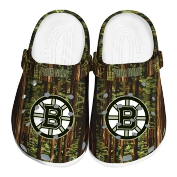 personalized boston bruins woods forest designs clogs best selling