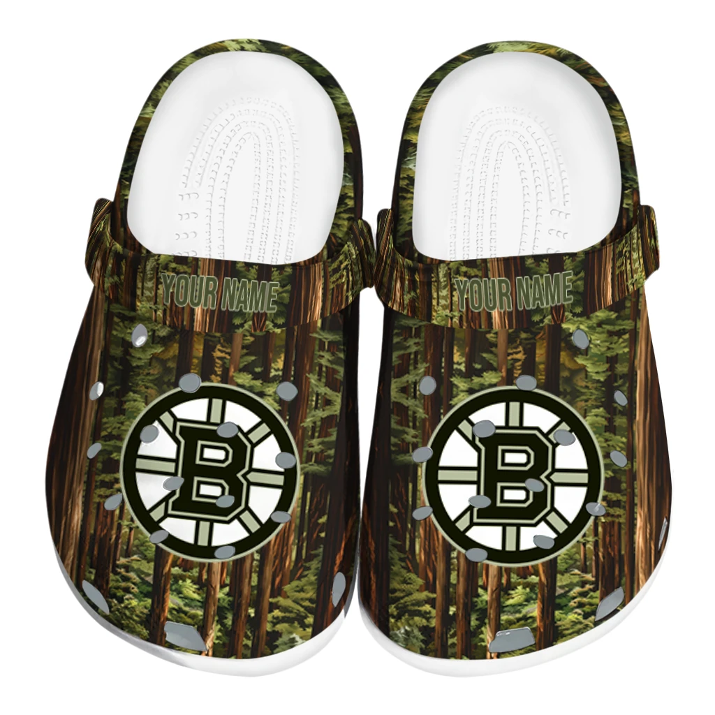 personalized boston bruins woods forest designs clogs best selling personalized boston bruins woods forest designs clogs best selling