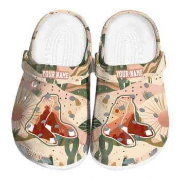 personalized boston red sox desert cactus pattern clogs best selling