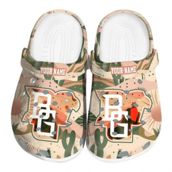 personalized bowling green falcons desert cactus pattern clogs best selling