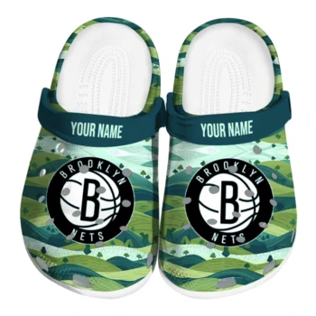 personalized brooklyn nets hills illustration clogs best selling