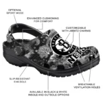 personalized brooklyn nets snowy hills clogs best selling