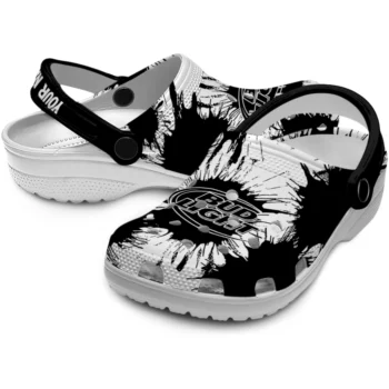 personalized bud light black splash black white clogs high quality hey clogs