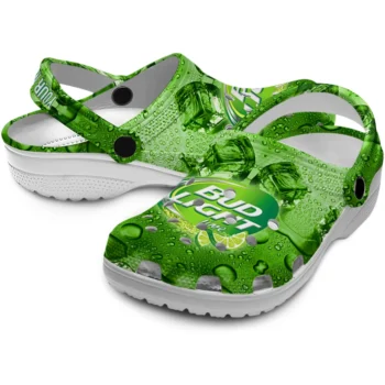 personalized bud light dew drops green clogs high quality hey clogs