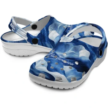 personalized budweiser abstract waves blue white clogs high quality hey clogs