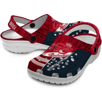 personalized budweiser big b usa red navy clogs high quality hey clogs
