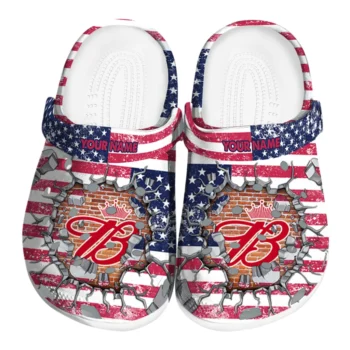 personalized budweiser flag cracks red blue clogs best selling hey clogs