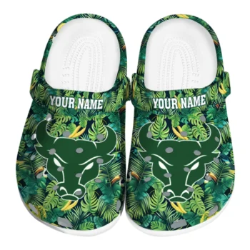 personalized buffalo bulls tropical leaves clogs best selling