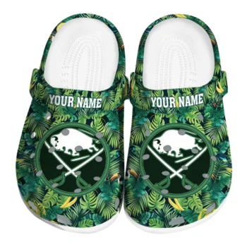 personalized buffalo sabres tropical leaves clogs best selling