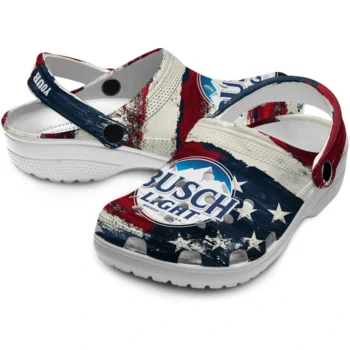 personalized busch light patriotic waves red white clogs high quality hey clogs