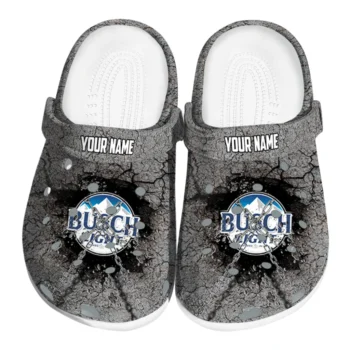 personalized busch light stone texture gray black clogs best selling hey clogs