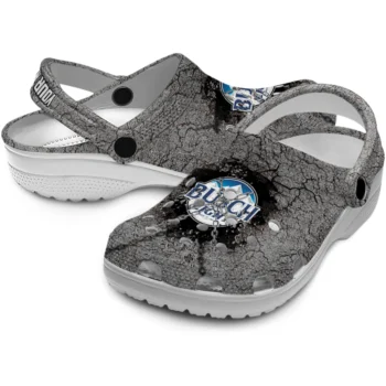 personalized busch light stone texture gray black clogs high quality hey clogs