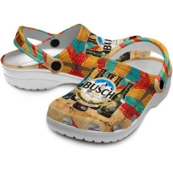 personalized busch light vintage beers beige red clogs high quality hey clogs