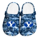 personalized byu cougars snowy hills clogs best selling