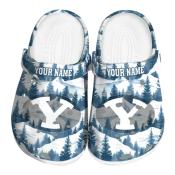 personalized byu cougars snowy mountains clogs best selling