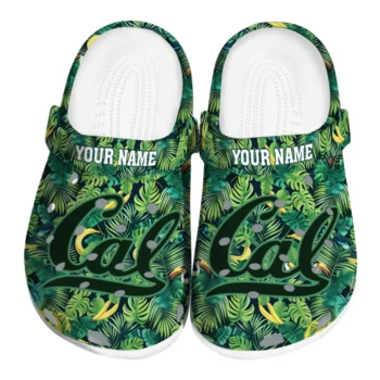 personalized california golden bears tropical leaves clogs best selling