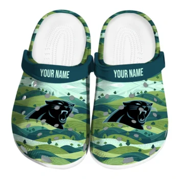 personalized carolina panthers hills illustration clogs best selling