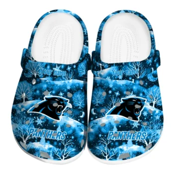 personalized carolina panthers snowy hills clogs best selling