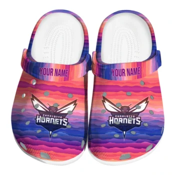personalized charlotte hornets wavy stripes clogs best selling