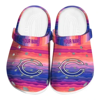 personalized chicago bears wavy stripes clogs best selling