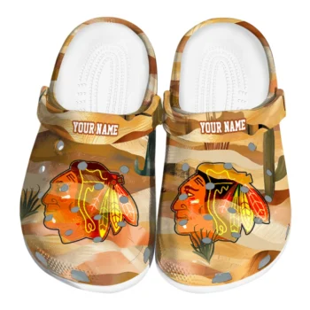 personalized chicago blackhawks desert layers clogs best selling