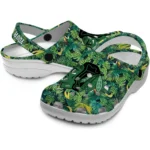 personalized chicago blackhawks tropical leaves clogs best selling