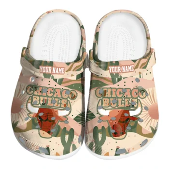 personalized chicago bulls desert cactus pattern clogs best selling